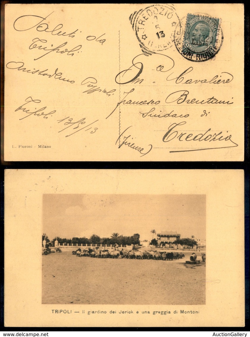 1867 COLONIE - LIBIA - STORIA POSTALE - 5 Cent (3) - Cartolina Da Tripoli Del 13.5.13 - Other & Unclassified