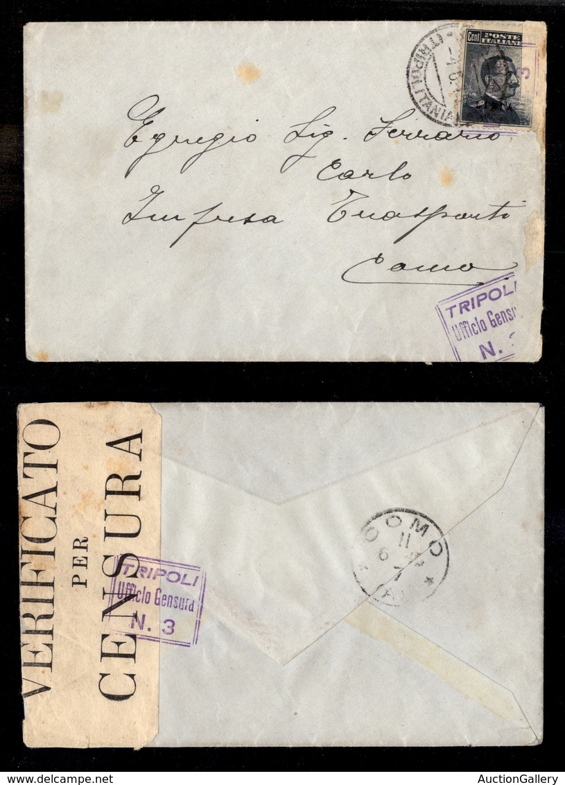 1930 COLONIE - LIBIA - STORIA POSTALE - Garian (Tripolitania) - Pti 10 - 15 Cent (5) - Busta Per Como Del 4.6.15 - Tripo - Other & Unclassified