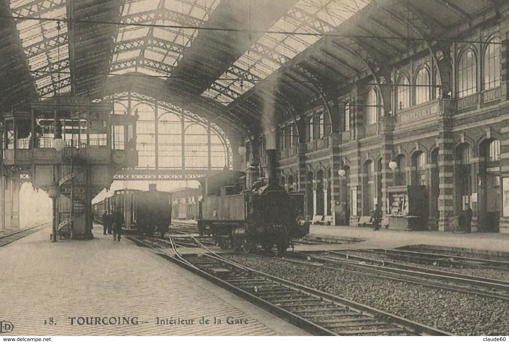 NO PAYPAL PAS DE CHEQUE REPRODUCTION   Tourcoing 59  Nord   Train  Gare Station - Tourcoing