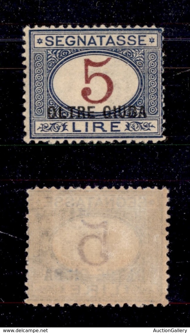 2092 COLONIE - OLTRE GIUBA - 1925 - 5 Lire Segnatasse Soprastampato (10) - Nuovo Con Gomma (360) - Other & Unclassified