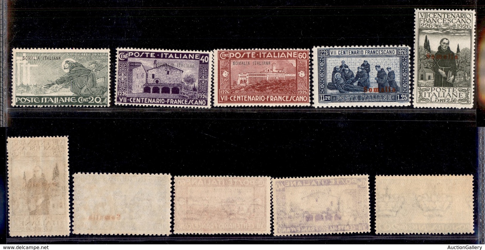 2098 COLONIE - SOMALIA - 1926 - S. Francesco Soprastampati (81/85) - Serie Completa Di 5 Valori - Gomma Integra (50) - Other & Unclassified