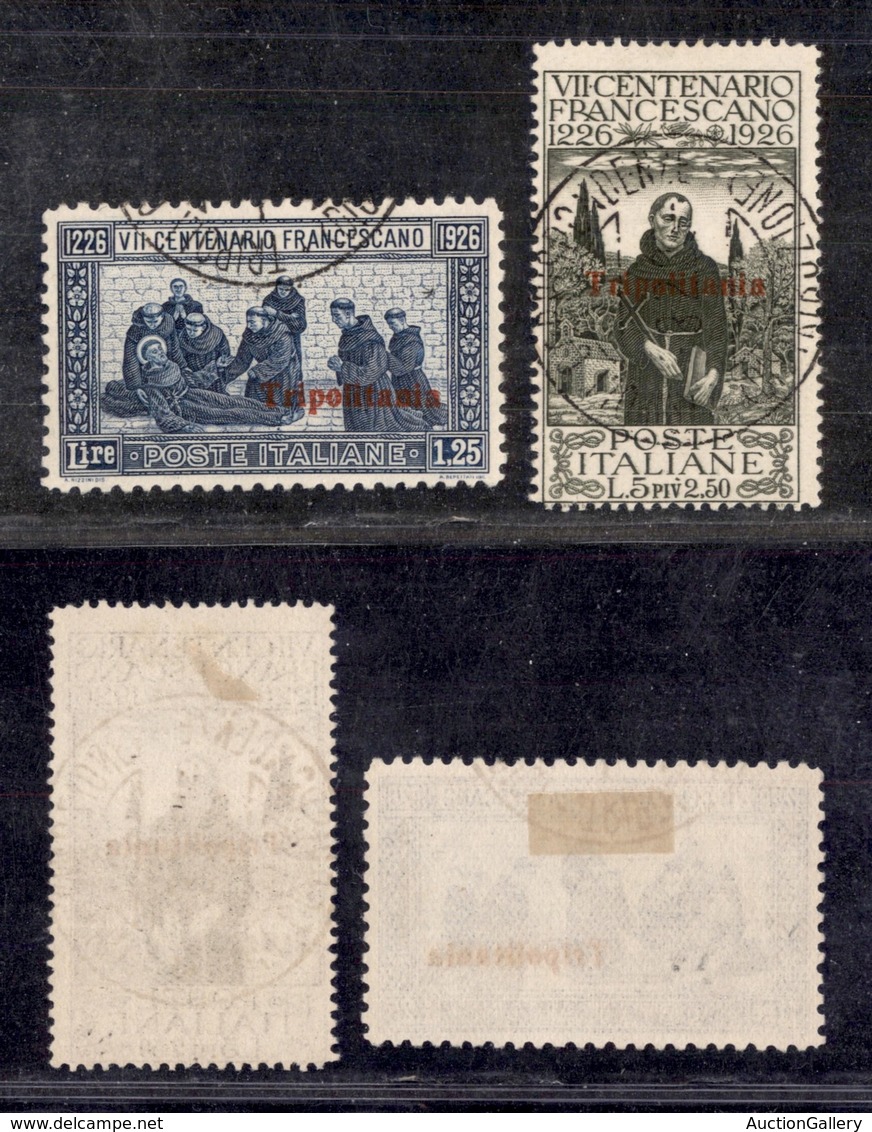 2115 COLONIE - TRIPOLITANIA - 1926 - 1,25 Lire + 5 Lire + 2,50  S. Francesco Soprastampati (31/32) - 2 Valori Della Seri - Other & Unclassified