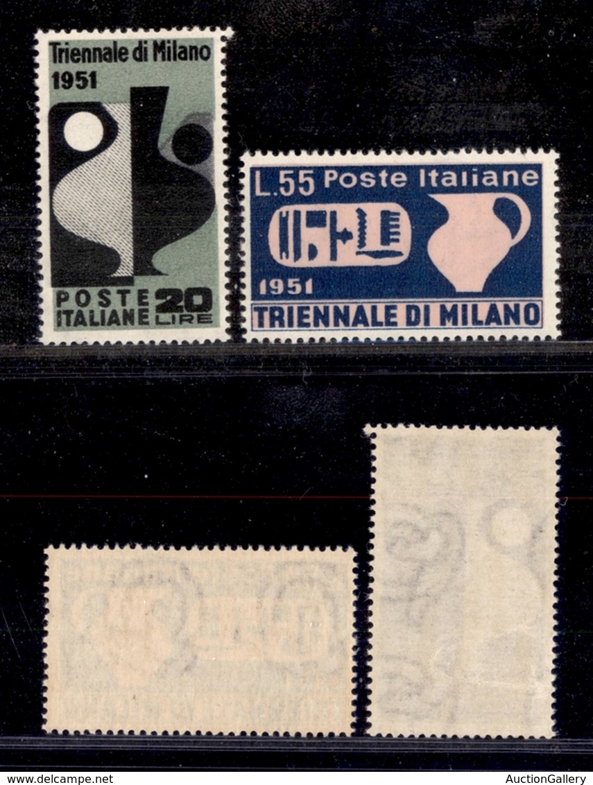 2186 REPUBBLICA - REPUBBLICA - 1951 - Triennale (666/667) - Serie Completa Di 2 Valori - Gomma Integra - Leggere Piccole - Other & Unclassified