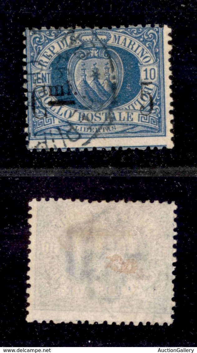 2300 SAN MARINO - SAN MARINO - 1892 - 5 Cent Su 10 Cent Stemma (8) - Usato (35) - Other & Unclassified