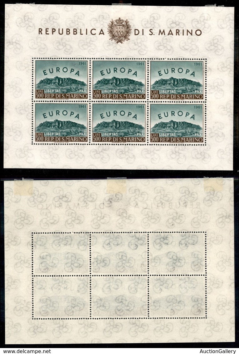 2334 SAN MARINO - SAN MARINO - 1961 - Foglietto Europa Unita (23) - Nuovo Con Gomma (250) - Other & Unclassified