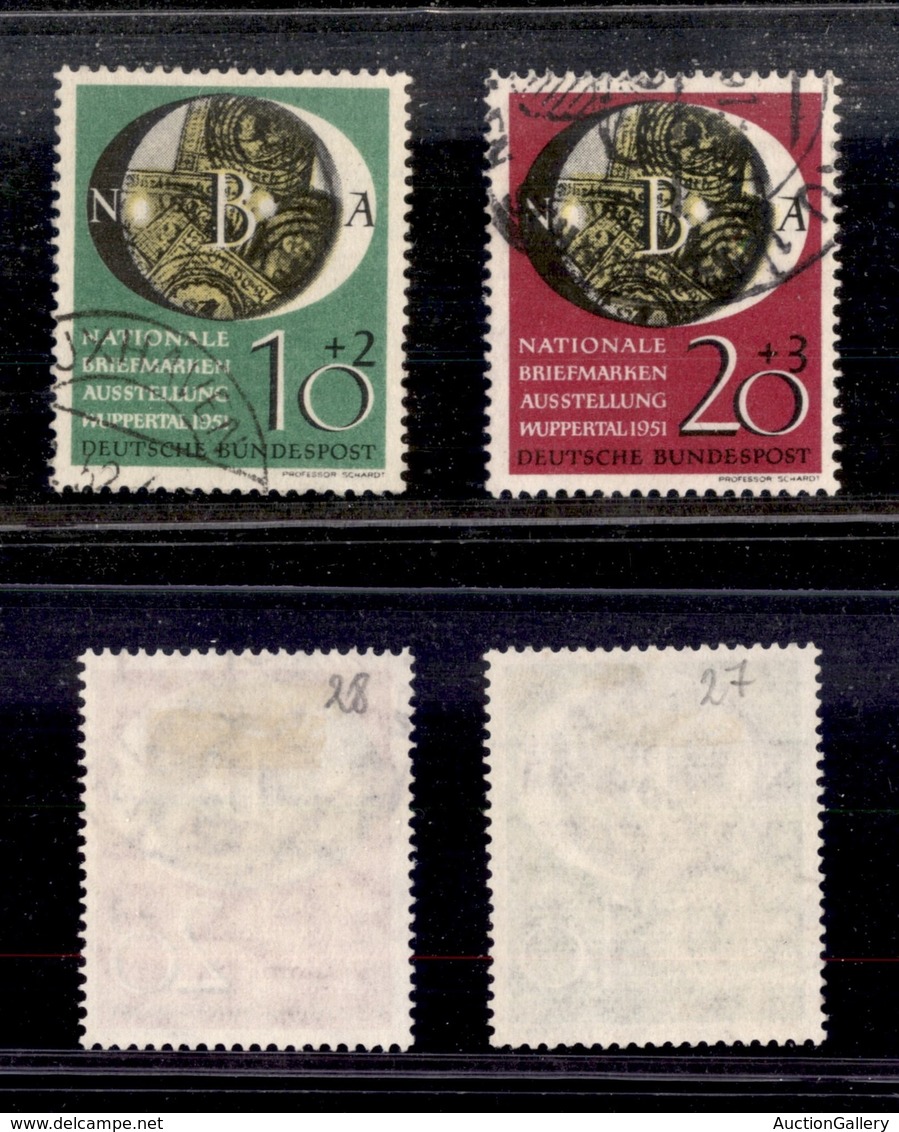 2502 ESTERO  - GERMANIA  - BRD - 1951 - Esp. Fil. Wuppertal (141/142) - Serie Completa Di 2 Valori (100) - Autres & Non Classés