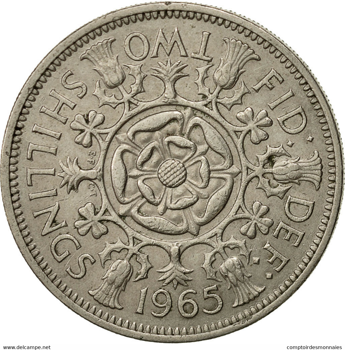 Grande-Bretagne, Elizabeth II, Florin, Two Shillings, 1965, TTB, Copper-nickel - J. 1 Florin / 2 Schillings