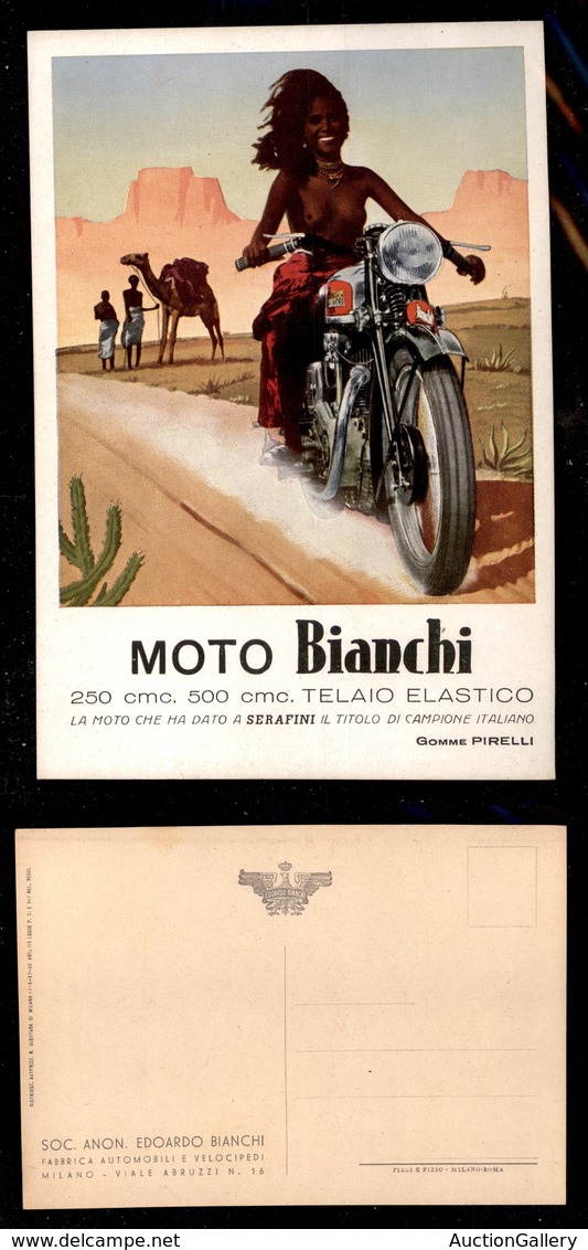 2864 CARTOLINE - PUBBLICITARIE - Boccasile - Moto Bianchi Negressa In Topless - Nuova FG - Bellissima (1300) - Other & Unclassified