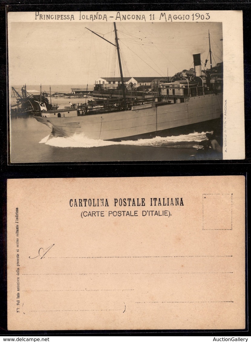 2883 CARTOLINE - NAVI-MARINA - 1903 - Ancona - Varo Piroscafo "Principessa Jolanda" - Fotografica Nuova FP - Other & Unclassified