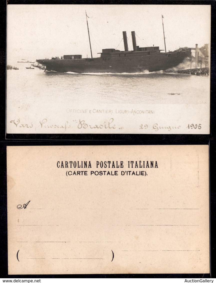 2884 CARTOLINE - NAVI-MARINA - 1905 - Varo Piroscafo "Brasile" - Fotografica Nuova FP - Other & Unclassified