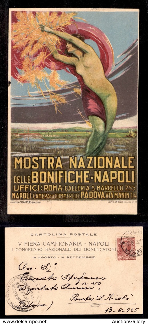 2894 CARTOLINE - COMMEMORATIVE - Mostra Nazionale Delle Bonifiche - Napoli - Illustrata Chappuis - Viaggiata 13.8.25 FP - Other & Unclassified