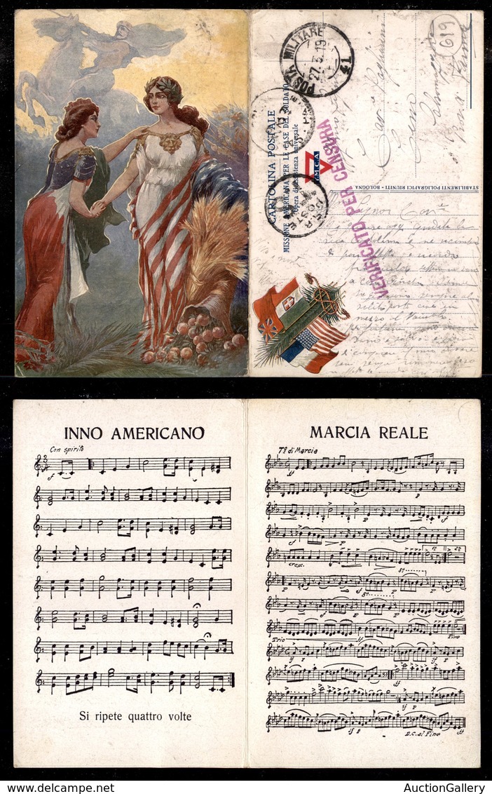 2967 CARTOLINE - FRANCHIGE MILITARI - 1919 - O.F.U. - YMCA - Italia E USA Stretta Di Mano - Viaggiata P.M.41 27.3.19 (10 - Other & Unclassified