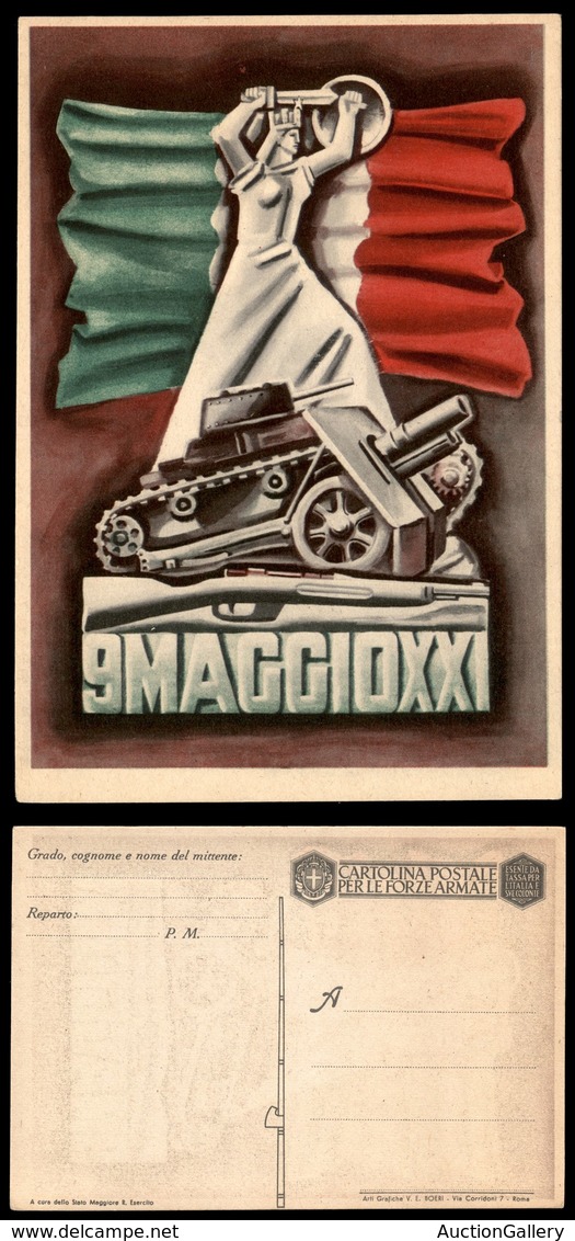 2969 CARTOLINE - FRANCHIGE MILITARI - 1941 - Carri Armati (F60/1) - Manifesto 9 Maggio XXI - Illustrata Sironi - Nuova ( - Other & Unclassified