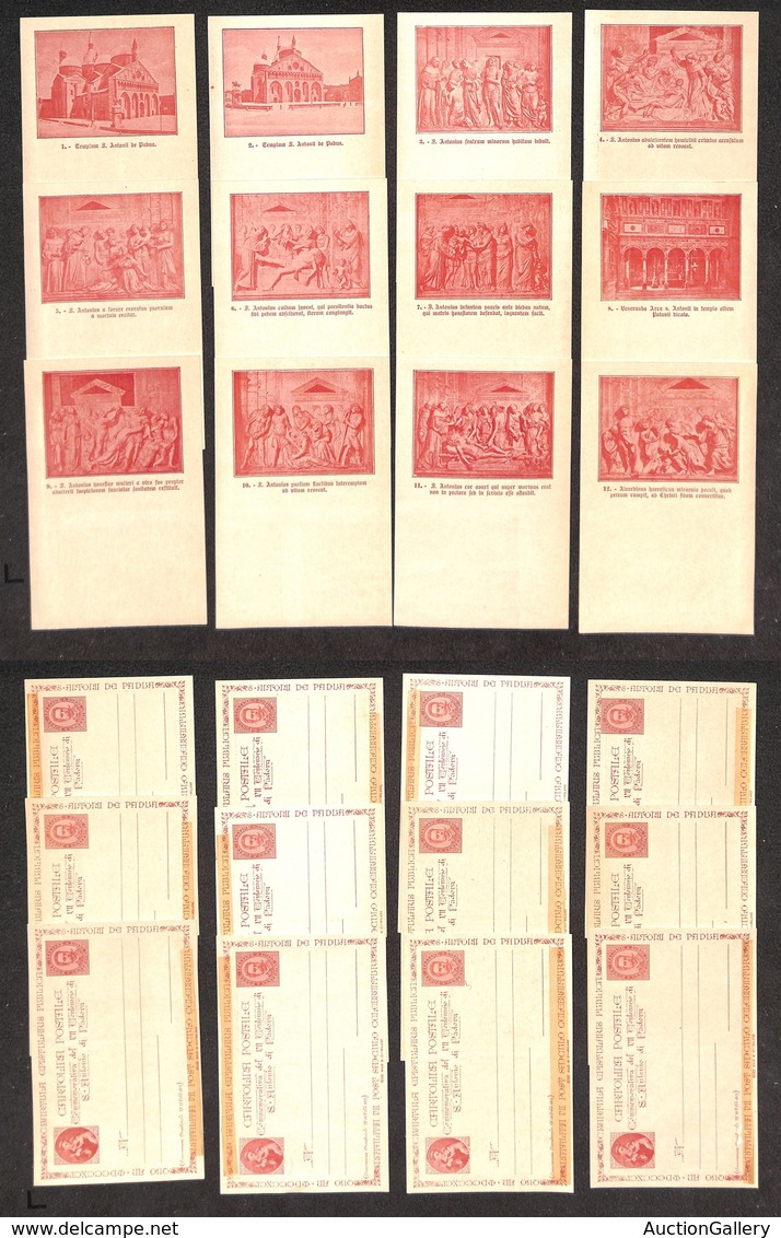 2992 CARTOLINE - INTERI - Commissione Privata - 1895 - S.Antonio Da Padova - Serie Completa Di 12 Cartoline Rosso Violac - Other & Unclassified