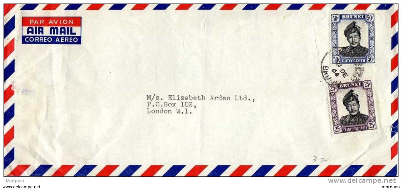 28393. Carta Aerea BRUNEI A Londres  1964 - Brunei (...-1984)