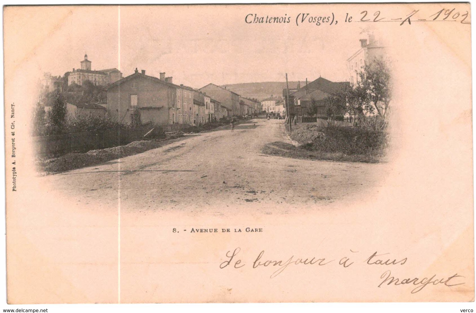 Carte Postale Ancienne De CHATENOIS-avenue De La Gare - Chatenois