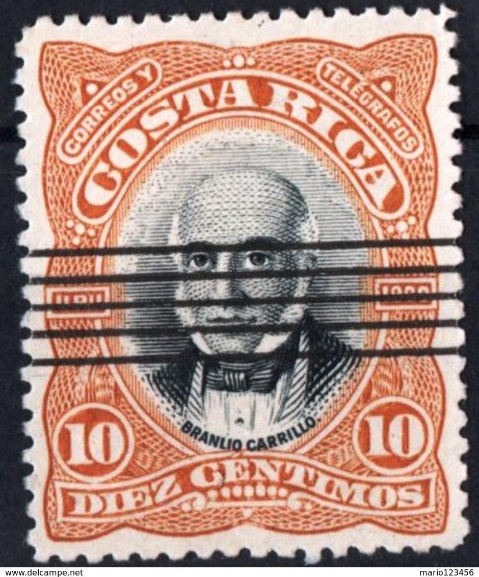 COSTA RICA, COMMEMORATIVO, CARRILLO,1901, FRANCOBOLLI USATI, 10 C., Yvert Tellier 44… Scott 48 - Costa Rica