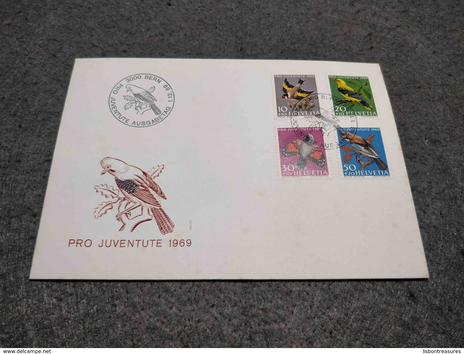 SWITZERLAND FDC PRO JUVENTUTE 1969 BIRDS - Lettres & Documents