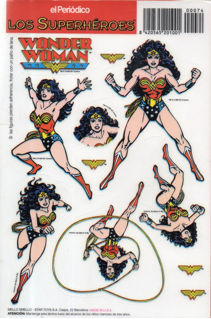 PEGATINA EL PERIODICO LOS SUPER HEROES WONDER WOMAN - Other & Unclassified