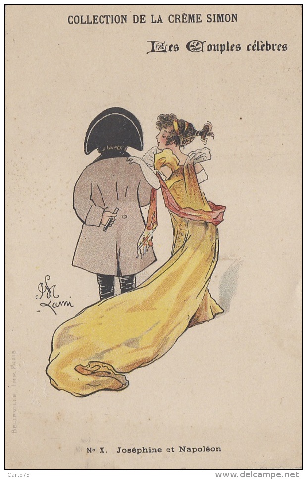 Histoire - Napoléon Et Joséphine - Illustrateur - Publicité Beauté Crème Simon - Geschichte