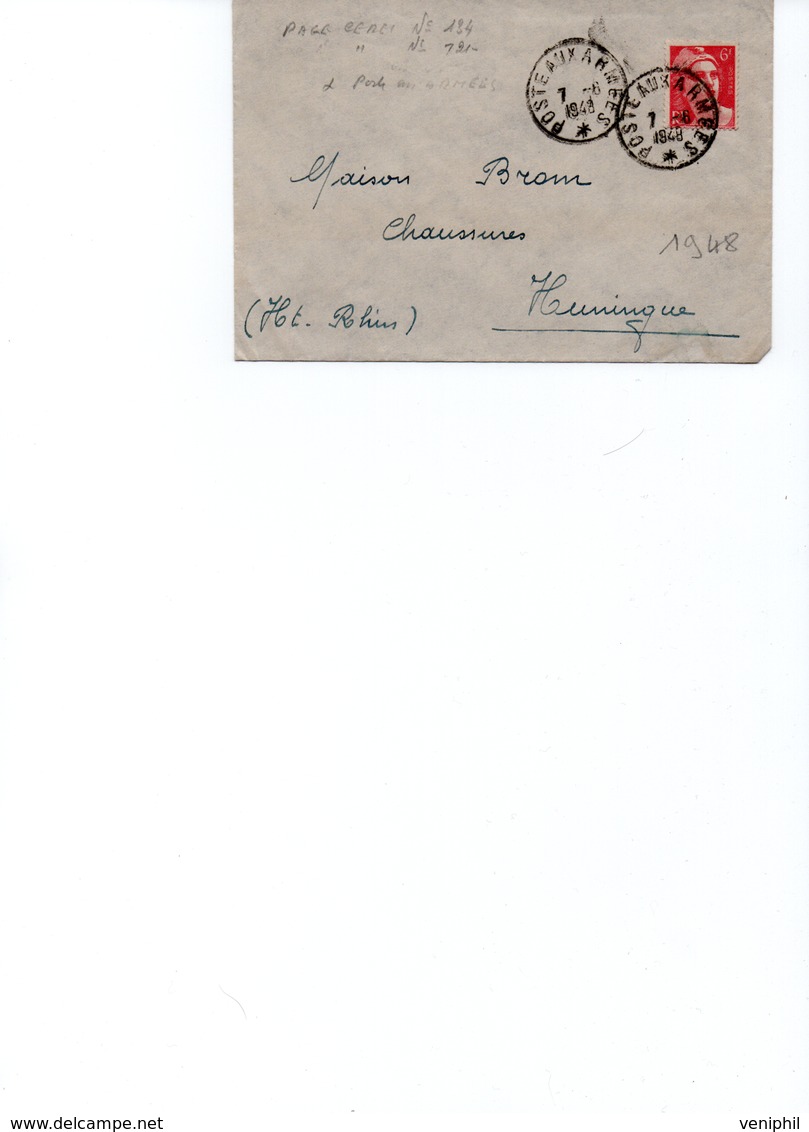 LETTRE AFFRANCHIE N° 721 OBLITERATION POSTE AUX ARMEES 7/6/1948 - COTE + DE 30 € - Militaire Stempels Vanaf 1900 (buiten De Oorlog)