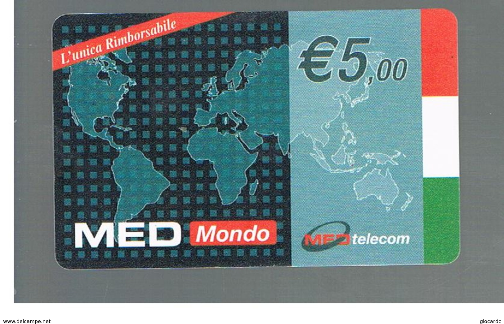 ITALIA (ITALY) - REMOTE -  MED TELECOM - MEDMONDO, W.W. MAP  - USED - RIF. 10961 - Schede GSM, Prepagate & Ricariche