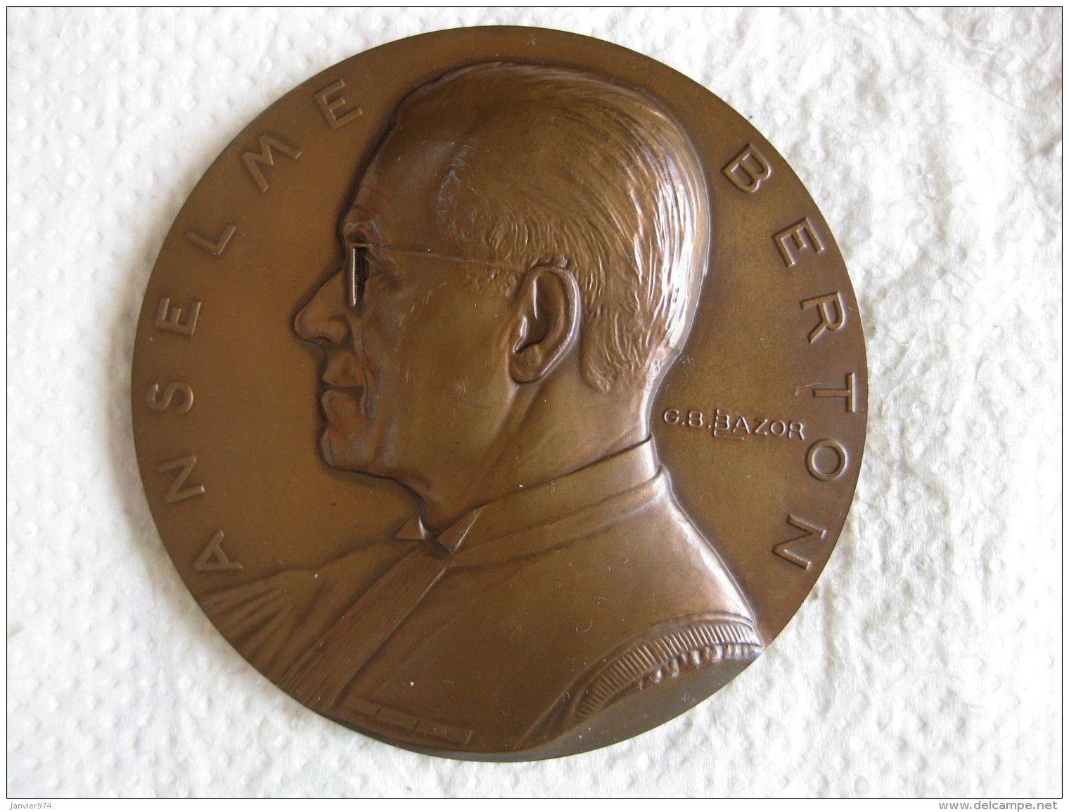 Medaille Anselme Berton Président Des Greffiers 1943 1955 Par G. B. Bazor - Autres & Non Classés