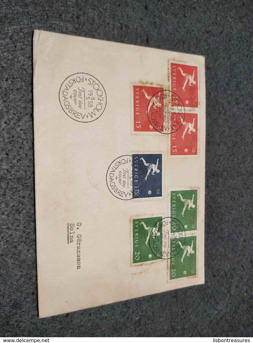 SWEDEN FDC COVER MULTI STAMP WORLD CUP SOCCER 1958 - 1958 – Svezia