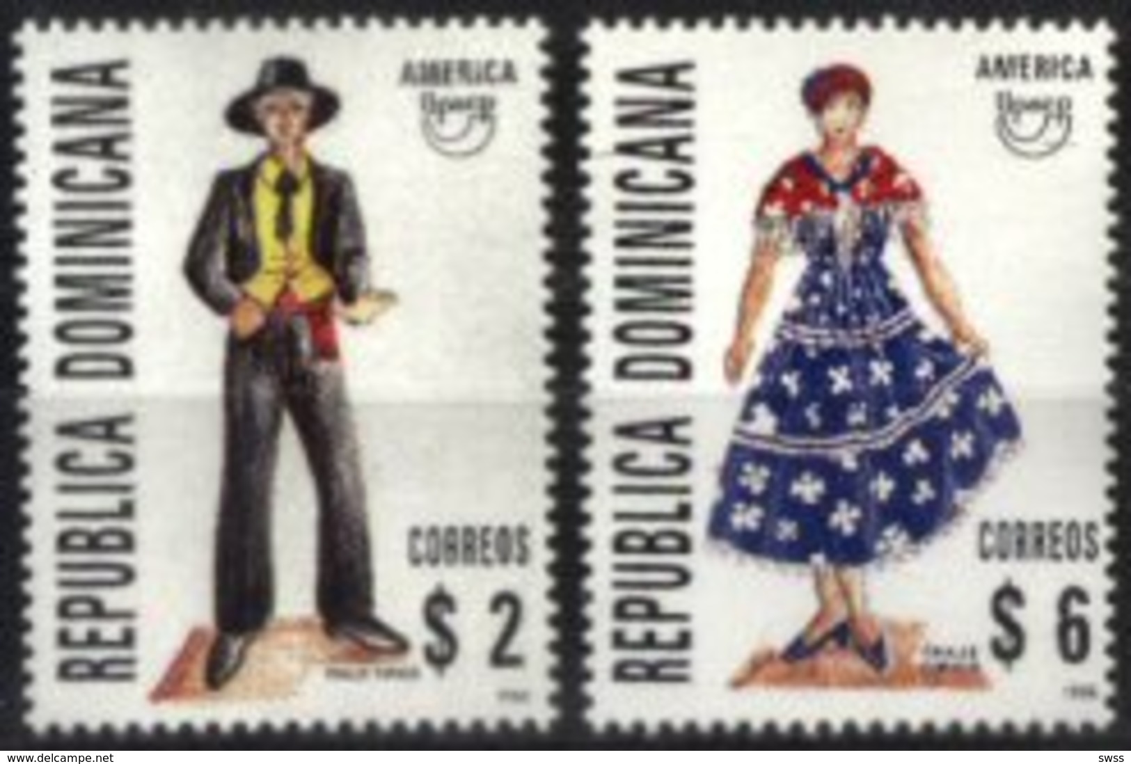 DOMINICAN REPUBLIC, 1996, UPAEP, TYPICAL COSTUMES, YV#1236-37, MNH - Dominican Republic