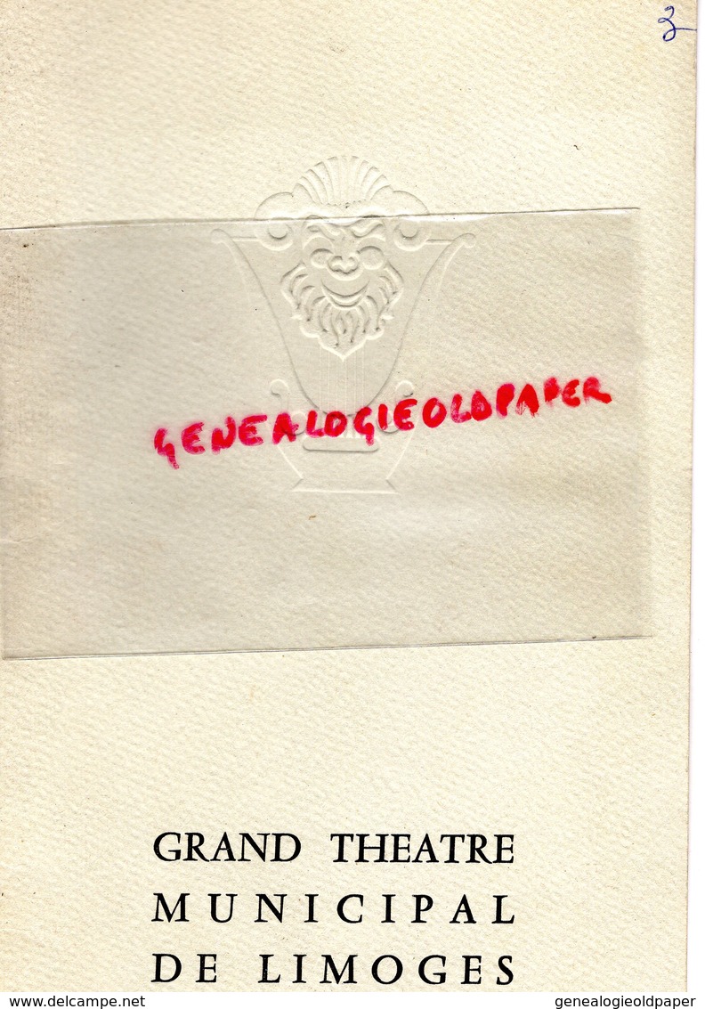 87- LIMOGES- PROGRAMME GRAND THEATRE MUNICIPAL-OCTOBRE 1963- VALSES DE VIENNE-JOHANN STRAUSS- YERRY MERTZ-ANNE THIEBAUX- - Programma's