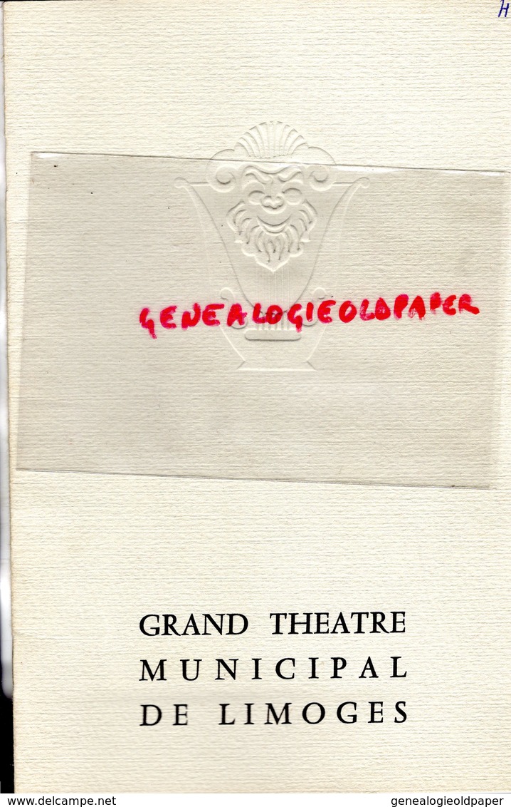 87- LIMOGES- PROGRAMME GRAND THEATRE MUNICIPAL-CARMEN-BIZET-JANE RHODES-JEAN GRAY-JANINE TAVERNIER-DUBUC-COMPAN-PANTINI - Programma's