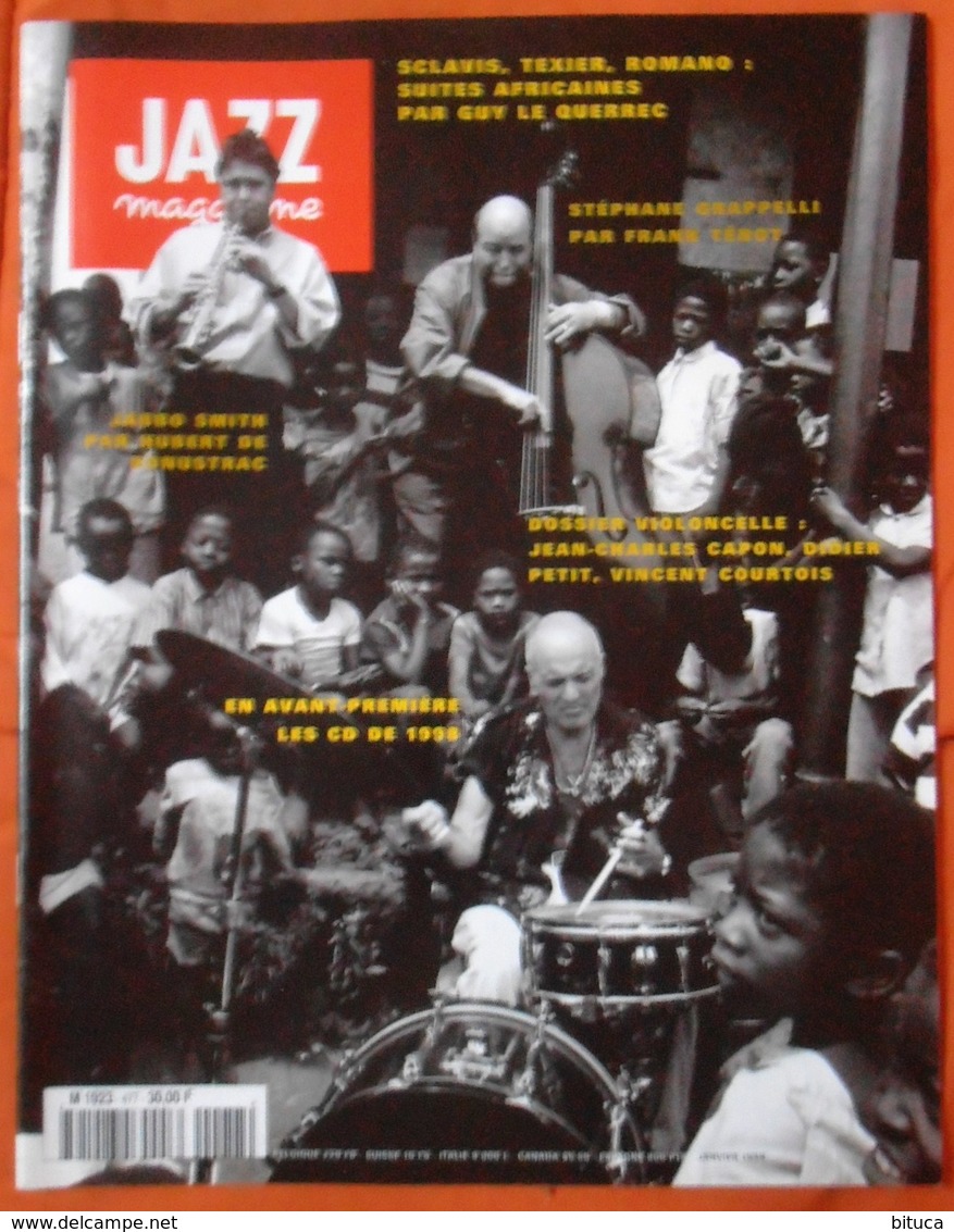 REVUE JAZZ MAGAZINE N° 477 ALDO ROMANO HENRI TEXIER LOUIS SCLAVIS STEPHANE GRAPPELLI TRèS RARE & BON ETAT - Music