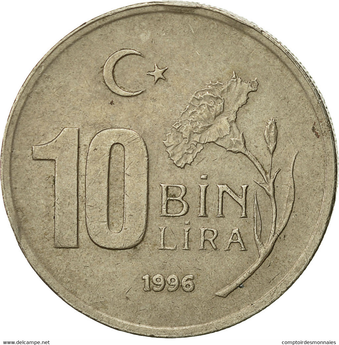 Monnaie, Turquie, 10000 Lira, 10 Bin Lira, 1996, TTB, Copper-Nickel-Zinc - Turkije