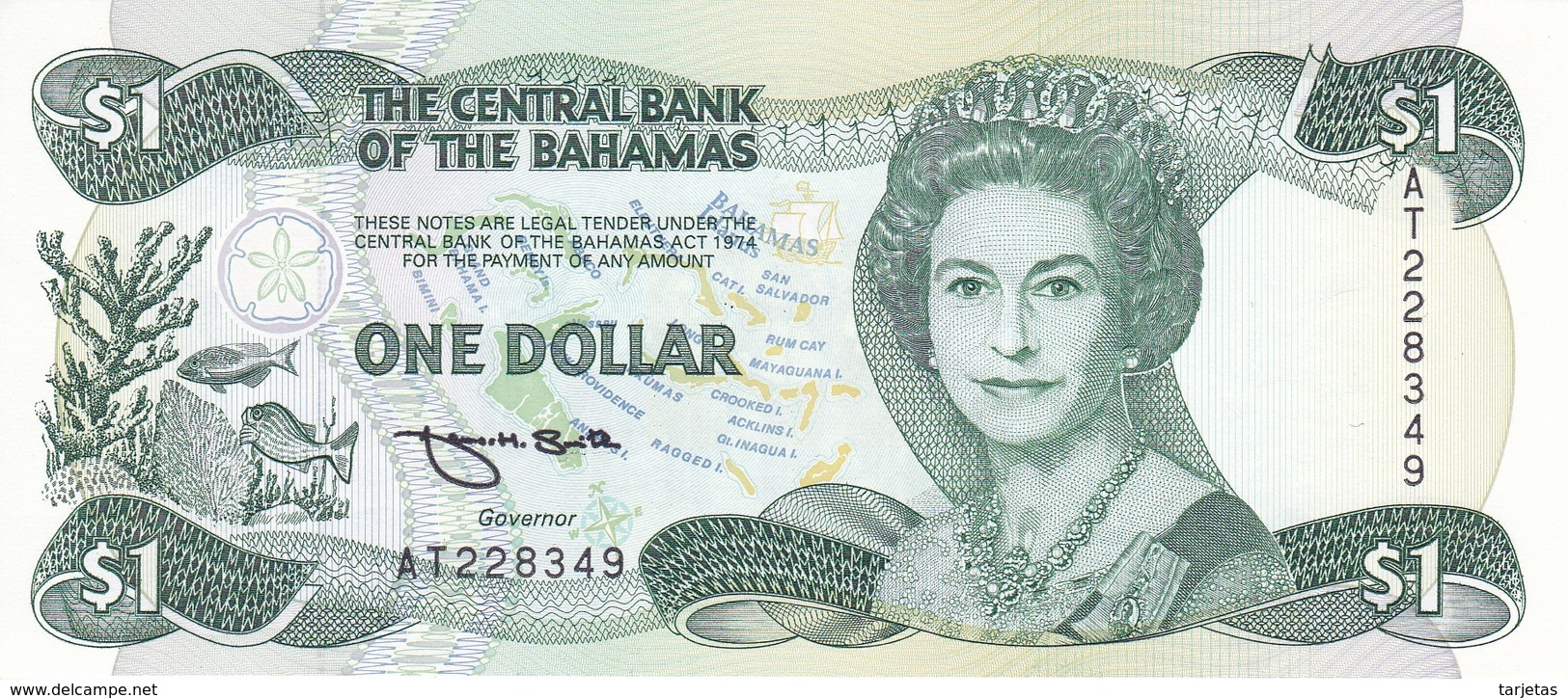 BILLETE DE BAHAMAS DE 1 DOLLAR DEL AÑO 1984  (BANKNOTE) SIN CIRCULAR-UNCIRCULATED - Bahamas