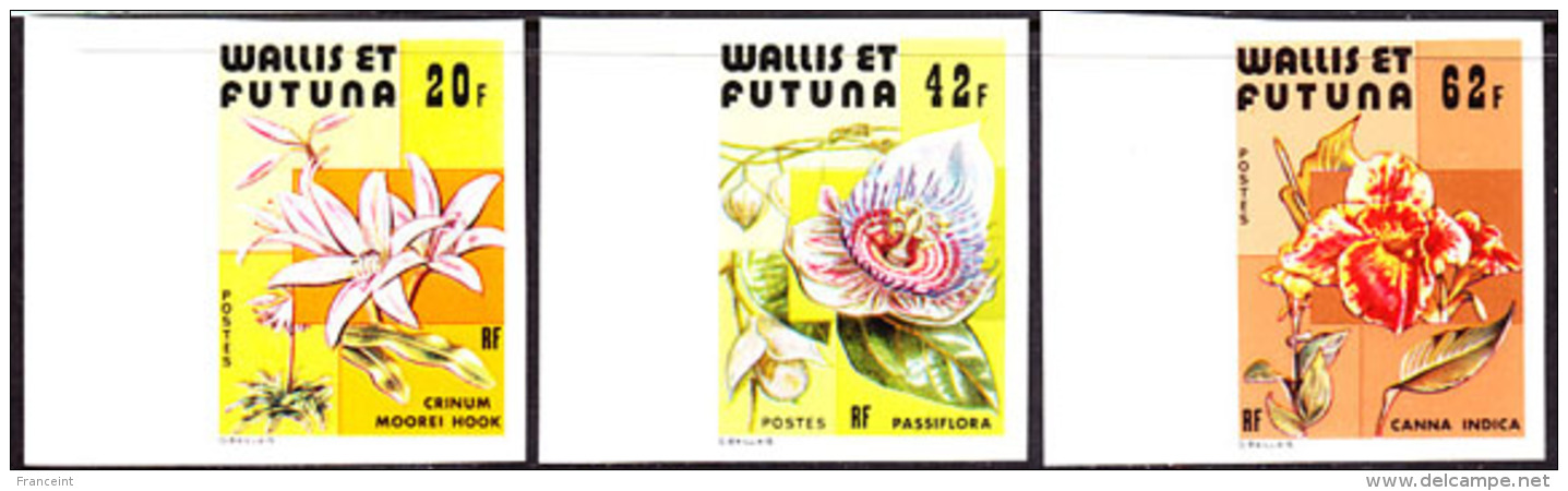 Wallis &amp; Futuna (1979) Orchids. Set Of 3 Imperforates.  Scott Nos 235-7, Yvert Nos 238-40. - Non Dentellati, Prove E Varietà