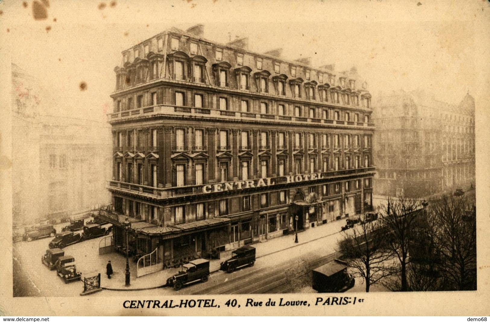 HOTEL Central-Hôtel  Rue Du Louvre Paris 1er PARIS CPA 75 - Cafés, Hotels, Restaurants