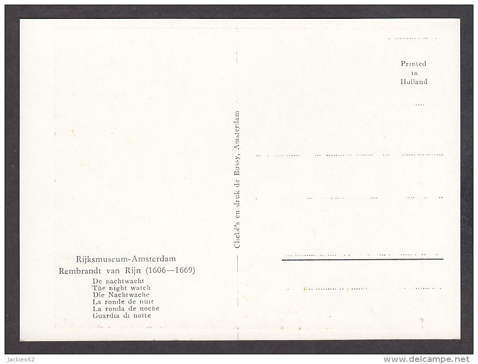 PR129/ REMBRANDT, *La Ronde De Nuit - De Nachtwacht*, Amsterdam, Rijksmuseum - Peintures & Tableaux