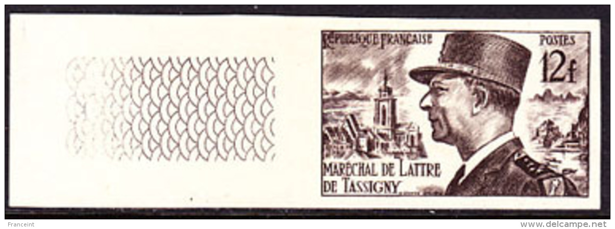 France (1954) Marshall Lattre De Tassigny. Trial Color Proof.  Scott No 717, Yvert No 982. - Other & Unclassified