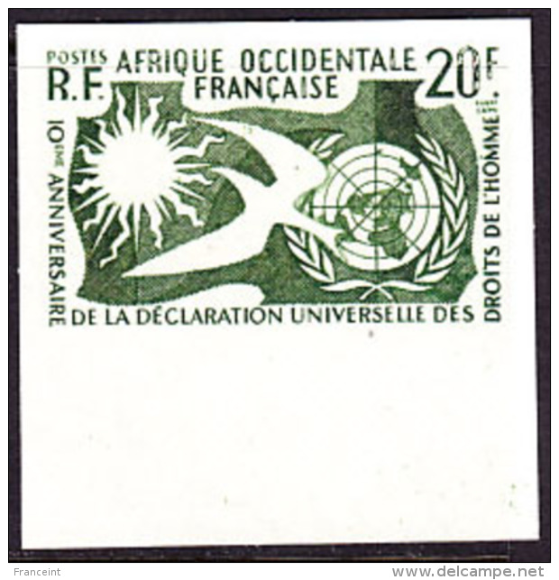 French West Africa (1958) Essai De Couleur.  Yvert No 74, Scott No 85. Human Rights Common Design. - Other & Unclassified