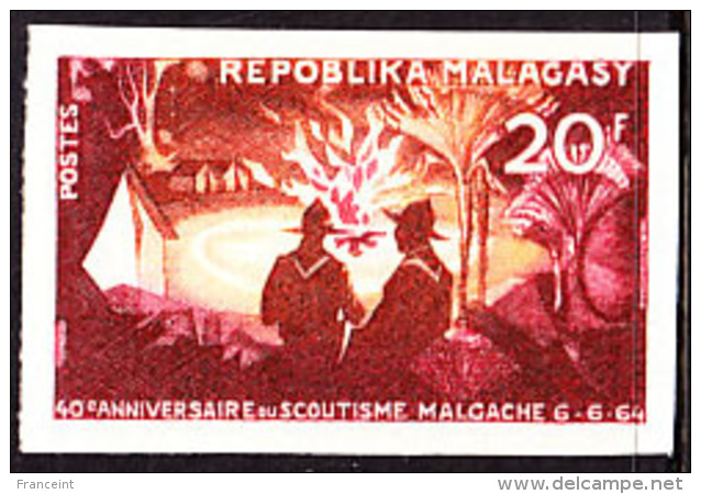 Madagascar (1964) Scouts. Campfire. Imperforate.  Scott No 356, Yvert No 395. - Madagascar (1960-...)