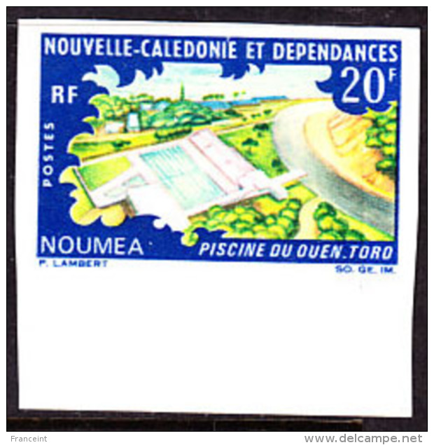 New Caledonia (1967) Fish Hatchery. Imperforate.  Scott No 354, Yvert No 338. - Ongetande, Proeven & Plaatfouten