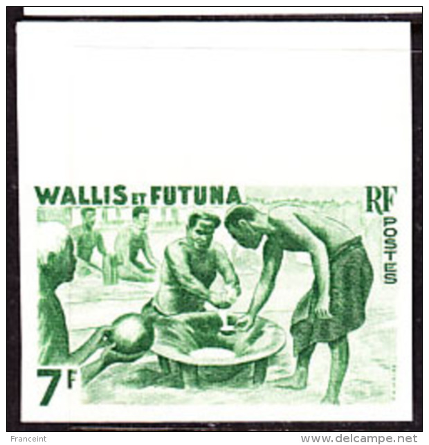 Wallis &amp; Futuna (1960) Kava Ceremony. Trial Color Proof.  Scott No 155, Yvert No 157B. - Imperforates, Proofs & Errors