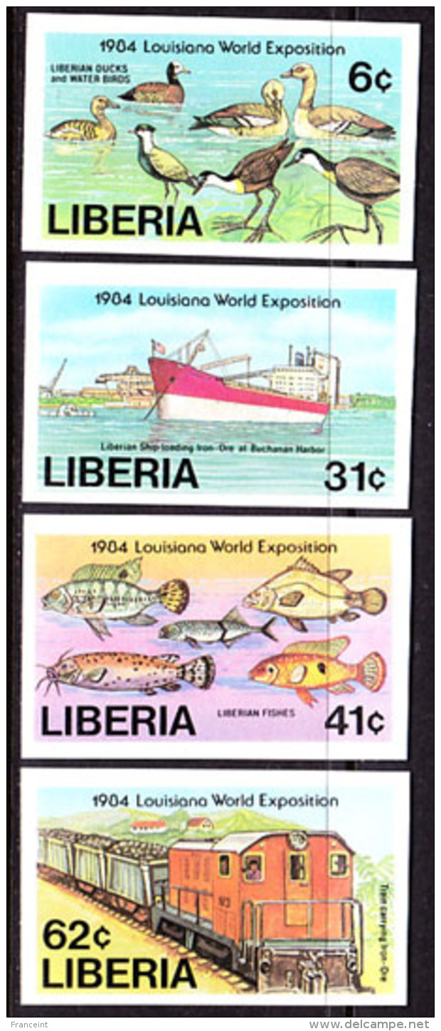 Liberia (1984) Louisiana Expo. Set Of 4 Imperforates  Scott Nos 1005-8, Yvert Nos 997-1000. - Liberia