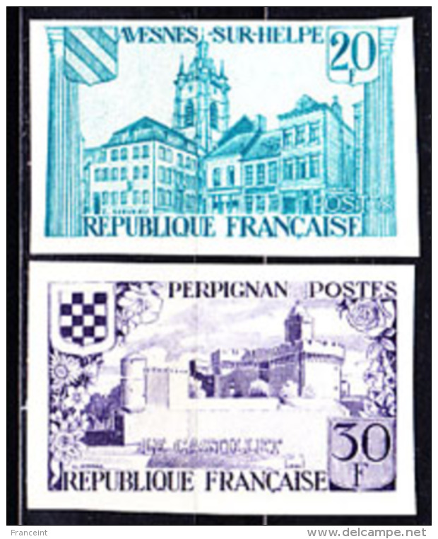 France (1959) Pyrenees Treaty. Set Of 2 Trial Color Proofs.  Scott Nos 935-6, Yvert Nos 1221-2. MH - Autres & Non Classés