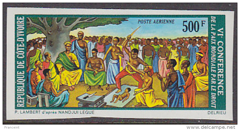 Ivory Coast (1973) World Justice Conference. Imperforate.  Scott No C55. - Costa D'Avorio (1960-...)