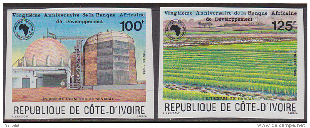 Ivory Coast (1985) African Development Bank. Set Of 2 Imperforates.  Scott Nos 742-3. - Ivory Coast (1960-...)