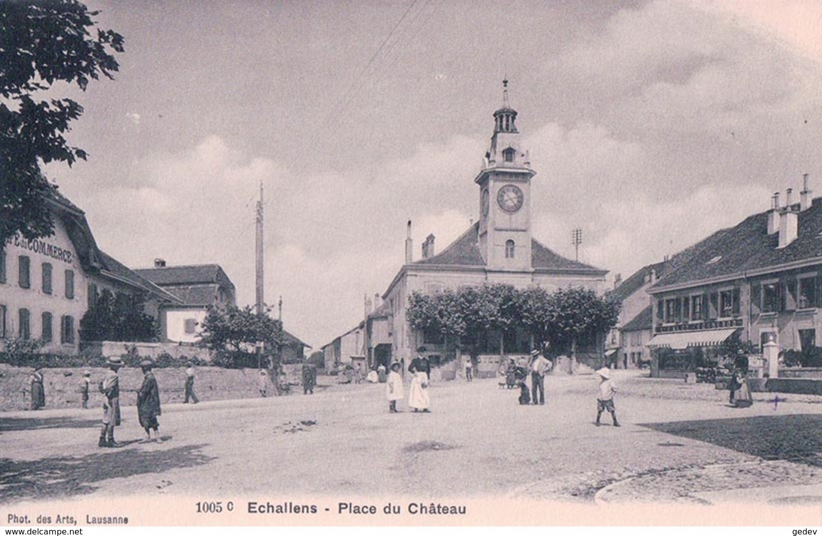 Echallens, Place Du Château, Café Du Commerce (1005 C) - Échallens