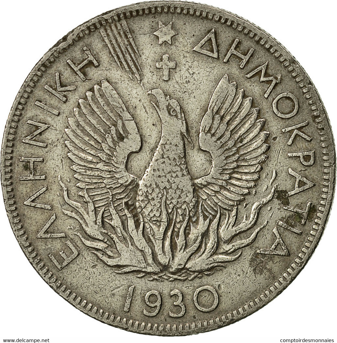 Monnaie, Grèce, 5 Drachmai, 1930, TTB, Nickel, KM:71.1 - Grèce