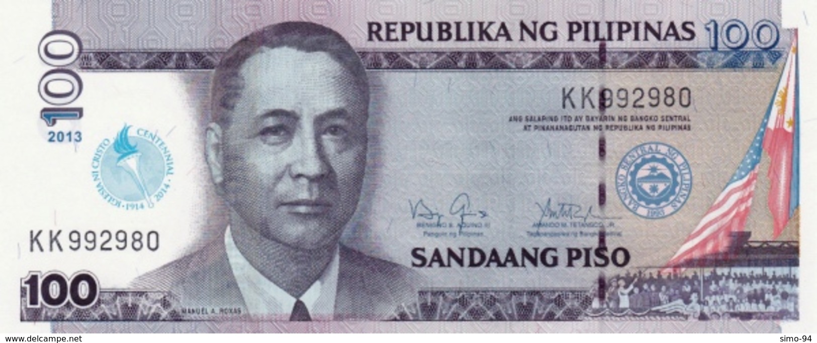 Philippines P.221 100 Piso 2013 Unc - Philippines