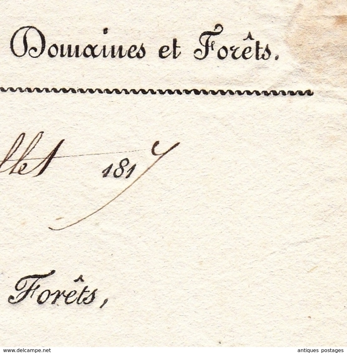Lettre Dijon 1817 Côte D'Or Le Conservateur Des Forêts Direction Générale Domaines Et Forêts Wassy Haute Marne - 1801-1848: Précurseurs XIX